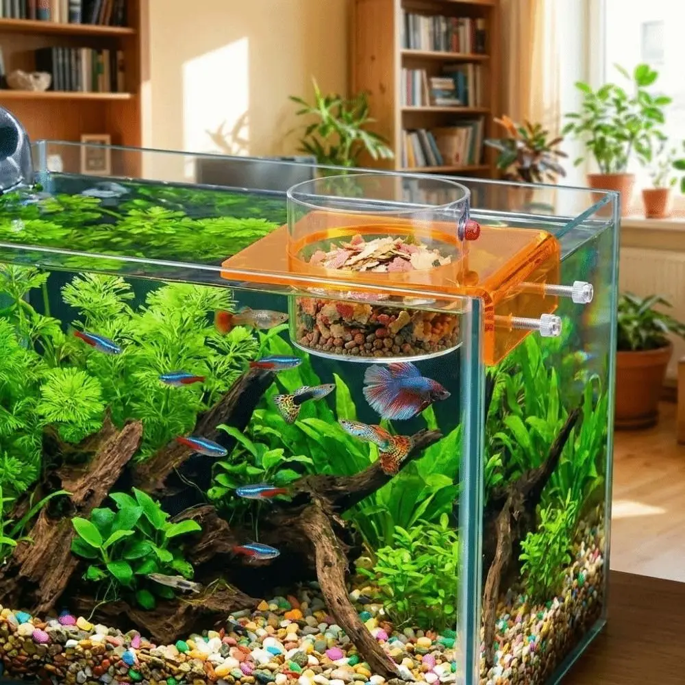 Plastic Aquarium Feeding Ring Anti-Scatter Design Floating Buoyancy Frame Fish Tank Feeder Fixed Point Feeding