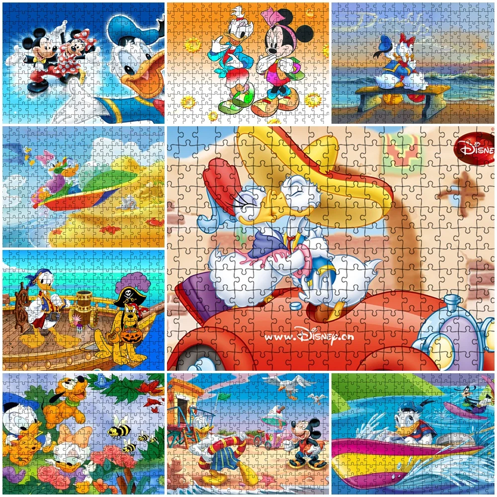 

Mickey Mouse Donald Duck 1000 Pieces Paper Jigsaw Puzzles Educational Intellectual Decompressing Puzzles for Adults Diy Toys