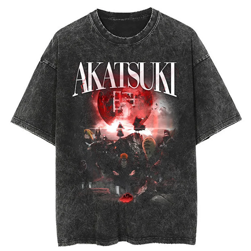 Hip Hop Streetwear T Shirt Japanese Anime Naruto Print T-Shirt Men Harajuku Cotton Tshirt Summer Short Sleeve Tops Tees