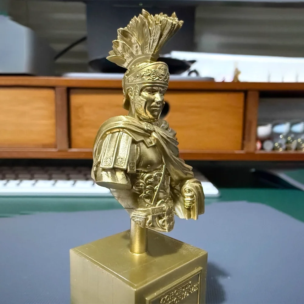 H80mm Bust of A Roman Officer Resin Soldier Figurine Ornament Home and Office Decorative Ornaments