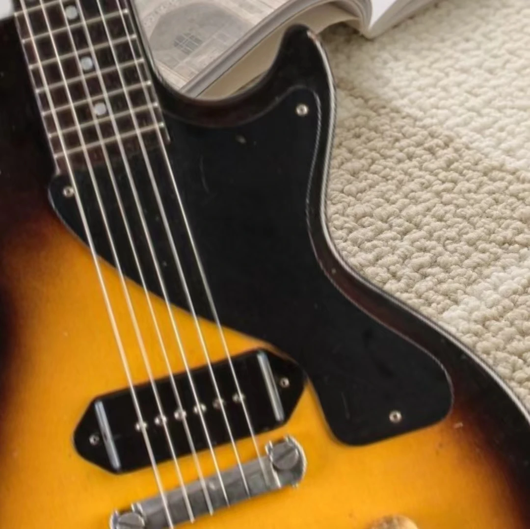 1957 Junior Sunburst Dark Brown Heavy Relic Electric Guitar Mahogany Body & Neck