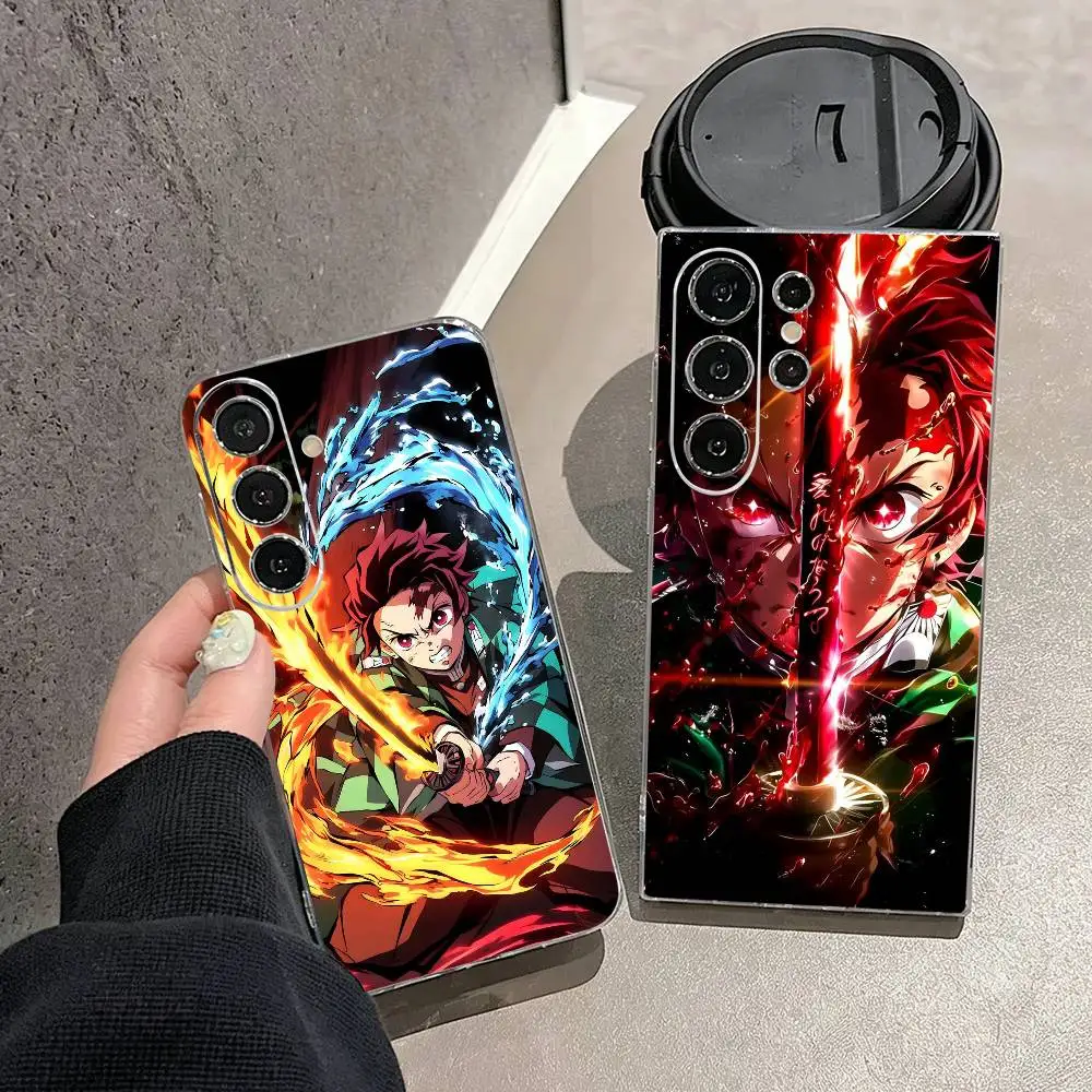 Hot Anime D-Demon Slayer Tanjiro  Phone Case For Samsung S25,S24,S21,S22,S23,S30,Ultra,S20,Plus,Fe,Note,10,9,5G Transparent