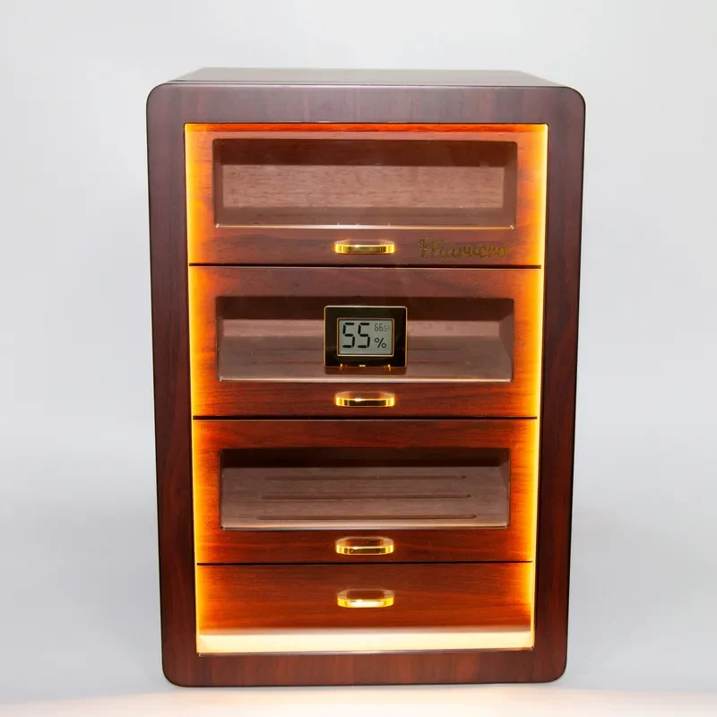 LED Light Cabinet New Custom Modern Classic Design Cigar Cabinet MDF Material Humidor Cabinet