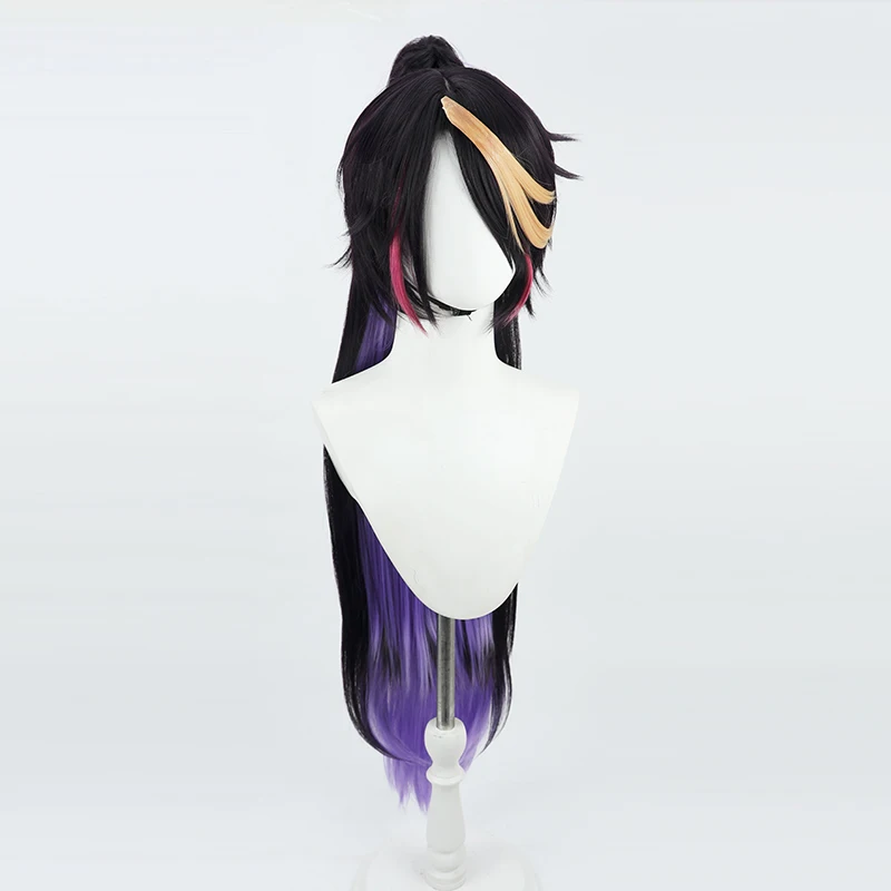 VTuber Shu Yamino Cosplay Wig 110cm Long Straight Ponytail NIJISANJI Synthetic Hair resistant Fiber Hair + Wig Cap Halloween