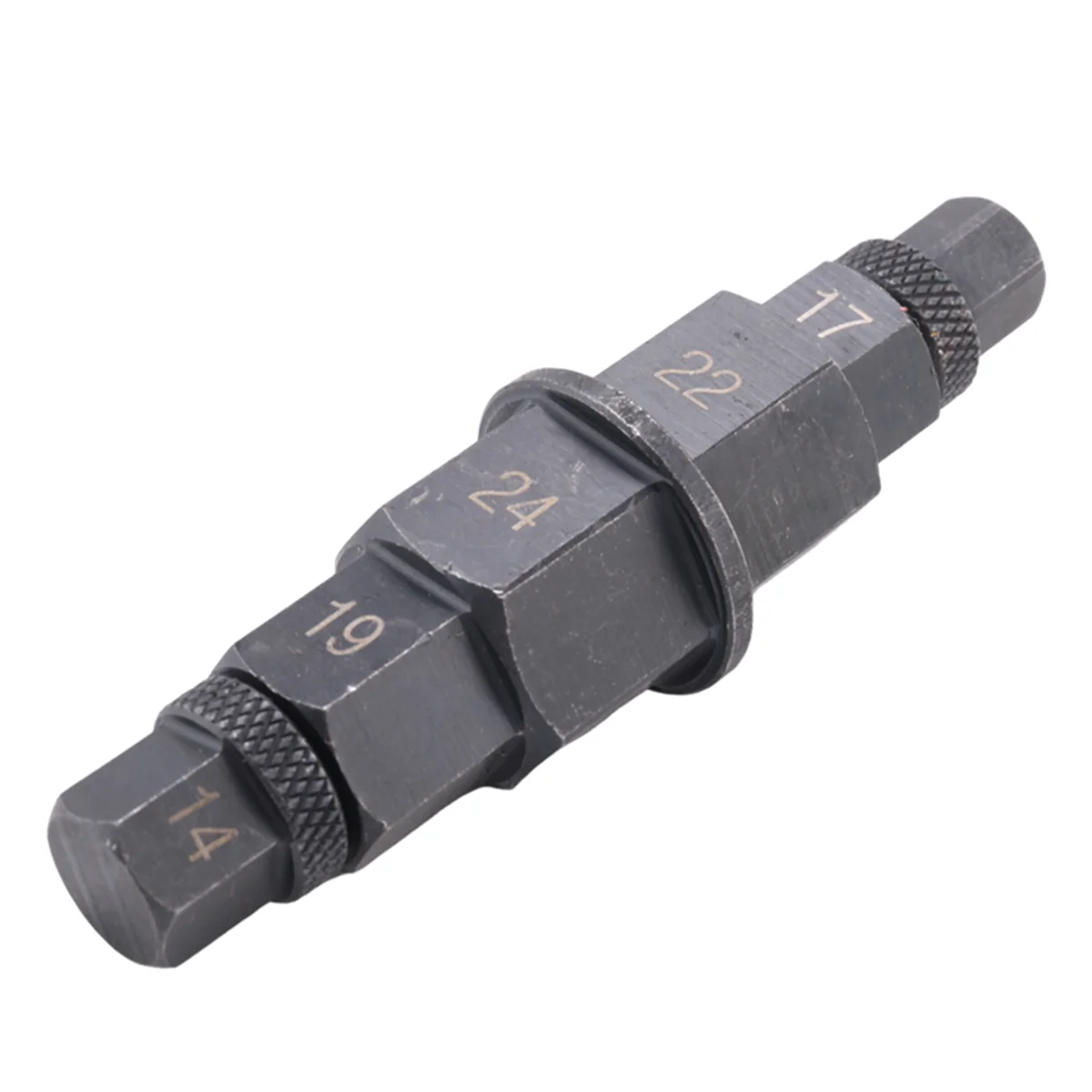 Hex Axle Tool for Motorcycle Front Axle Wheel 12 14 17 19 22 24mm 6 in 1 Motorcycle Spindle Socket Adapter Tool 3/8 Inch