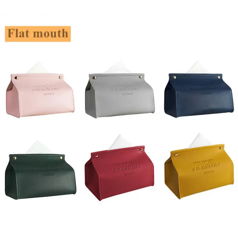 Leather Tissue Box Car Tissue Box For Home Living Room Decoration Bedroom Kitchen Nordic Napkin Holder Large Desktop Storage Box