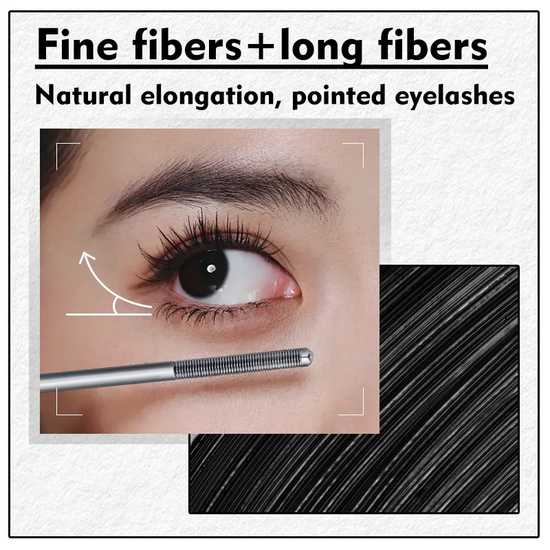 Metal Iron Lashes Mascara Waterproof Silk Fiber Mascara Black Long Curling Eyelash Extensions Non-clumping Eyes Makeup Cosmetics:Metal Iron Lashes Mascara Waterproof Silk Fiber Mascara Black Long Curling Eyelash Extensions Non-clumping Eyes Makeup Cosmetics