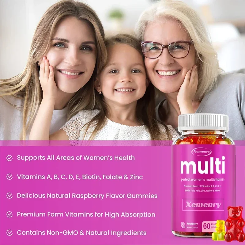 علكات الفيتامينات المتعددة للنساء - تعزز المناعة، ودعم الطاقة الخلوية، وتعزز صحة الدماغ والجلد والعظام، وتعزز الحيوية #5