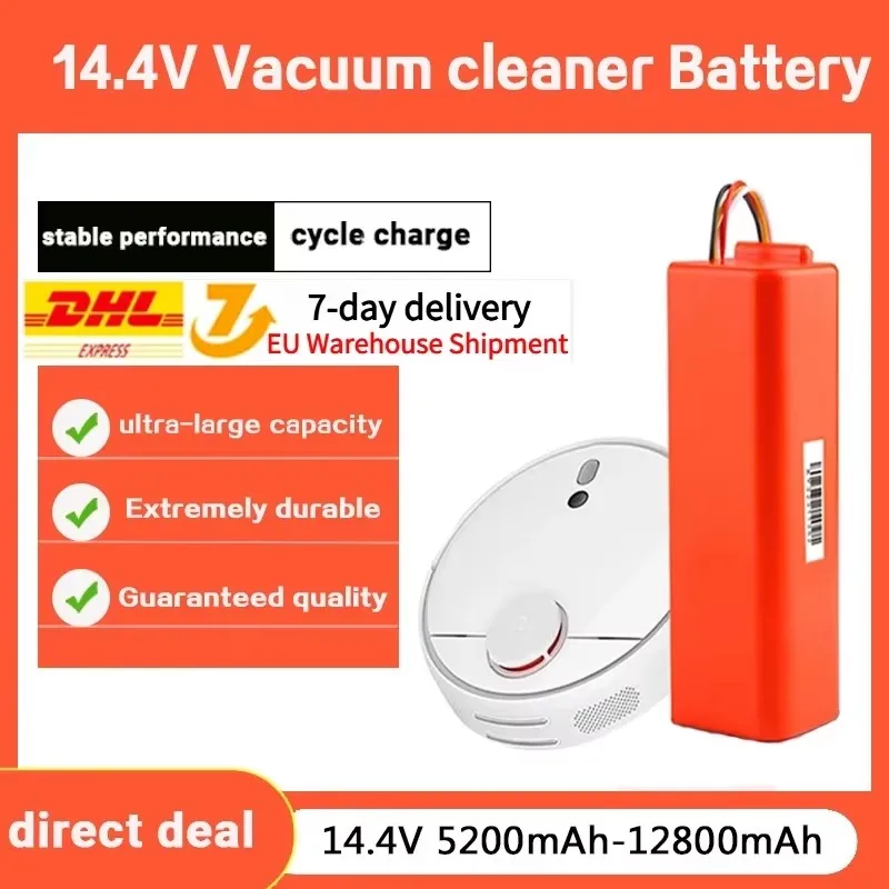 Batterie roborock s50 12800mAh 14.4v brr 2p4s 5200d, batterie d'origine pour Xiaomi Robot Roborock S50 S51 S55 T60, accessoire de rechange