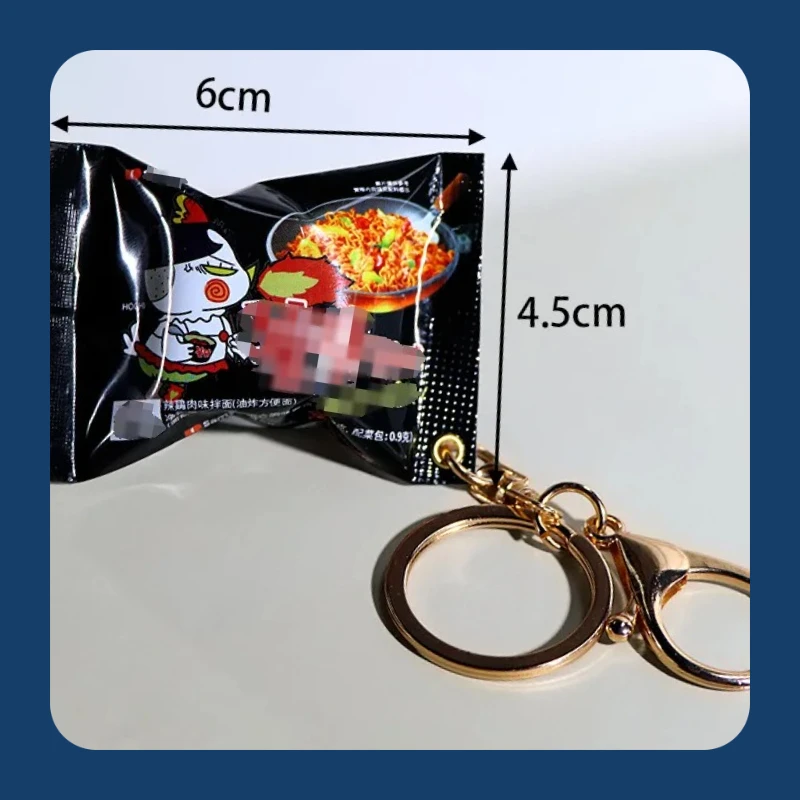 LLavero de fideos picantes de estilo coreano, colgante en miniatura realista Samyang Ramen, bonito regalo para amantes de los alimentos