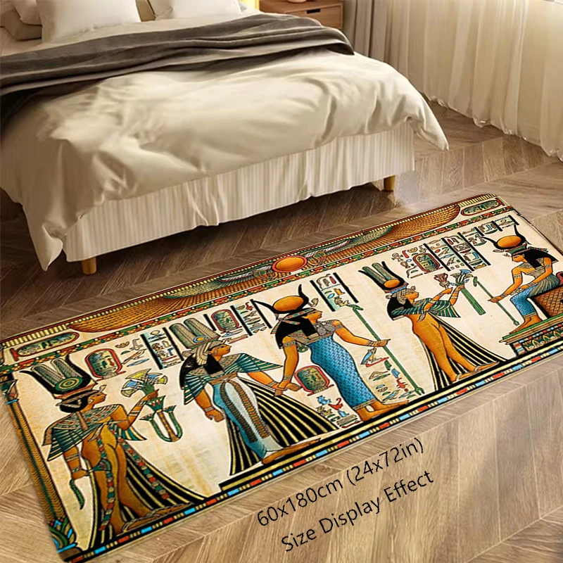 

Doormat Flannel Floor Mat Ancient Egypt Indoor Foot Rug Bedside Mats Kitchen Corridor Water Absorbent Carpet Ideal Balcony Decor