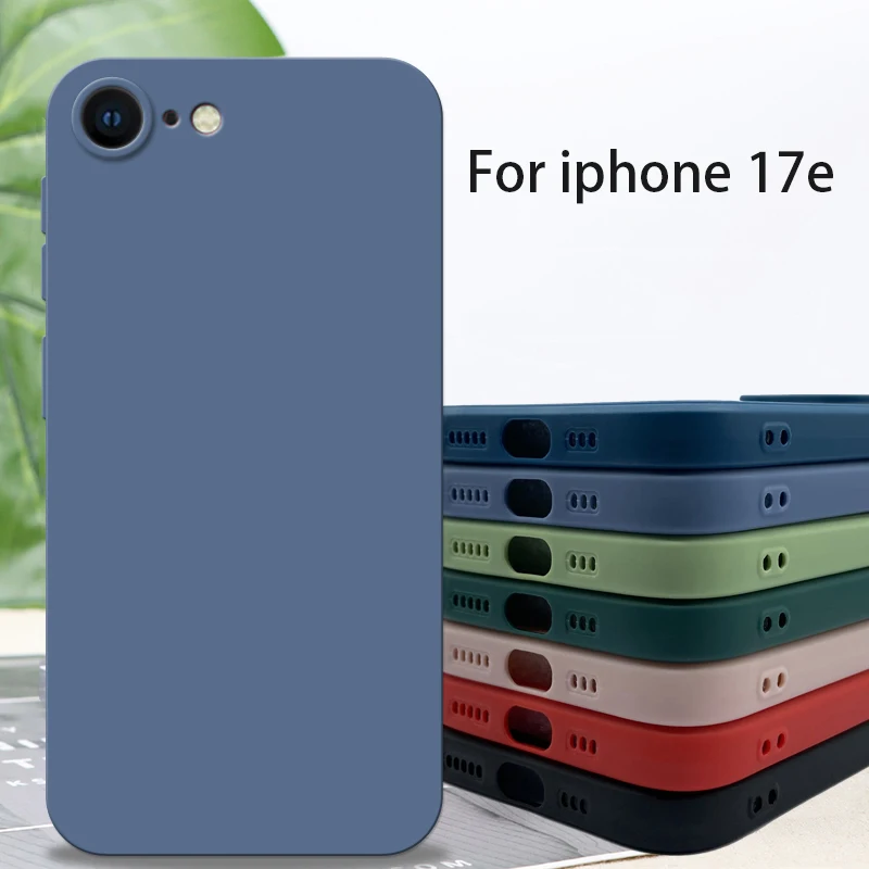 Capa para iPhone 17e 2026, Capas de TPU Luxuosas e à Prova de Choque, Capa de Silicone Líquido Original para iPhone 17e