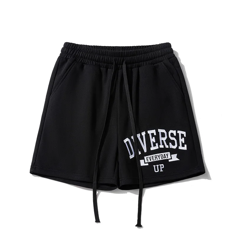 2025 New Trendy American Sports Shorts for Men's Summer Youth, Loose Letter Printed Versatile Drawstring Casual Pentagram Pants