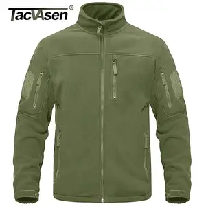 Tacvasen Full Zip Up Green Fleece Chaqueta Térmica Termal Trabajo Capas de trabajo para hombres Capacidades Caminaje Entrenamiento de senderismo 12 mejor chaqueta de hebilla de ventas - №9