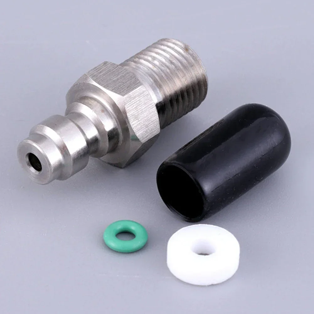 Quick Connect Male Plug Valve Quick Connector Filling Nozzle Air Hose Fitting With One-way Valve Male Head Protective Cap