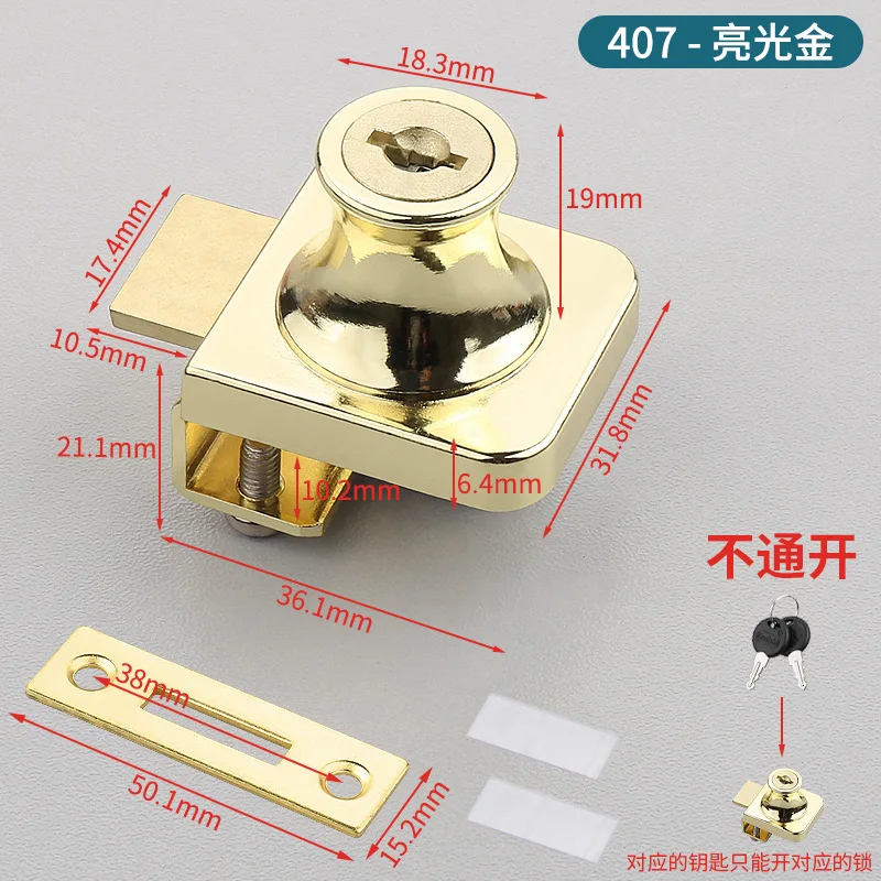 

Zinc Alloy Glass Locks Display Showcase Cabinet Door Cylinder Sliding Glass Push Door Locks Wine Cabinet Door Lock Hardware