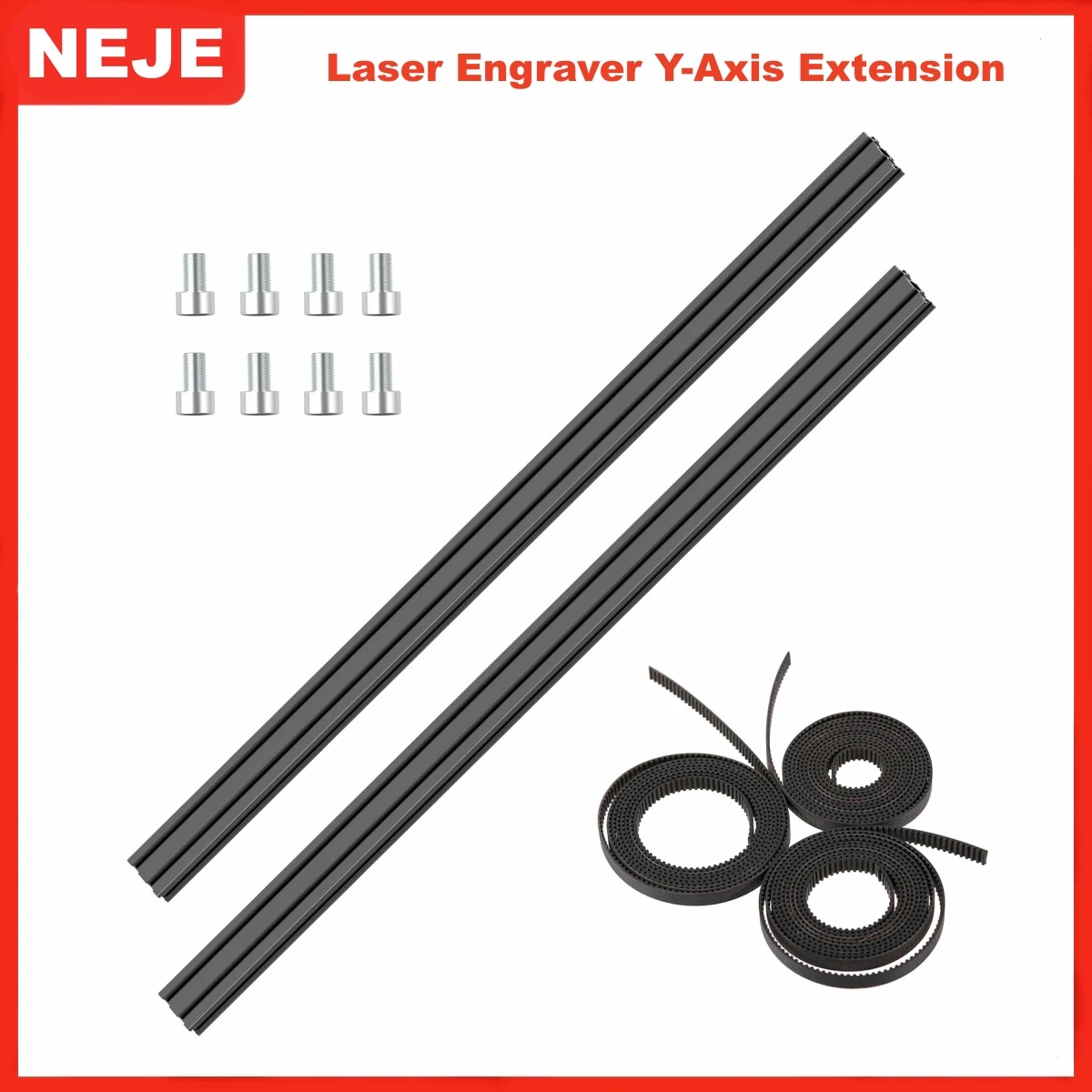 NEJE 1150mm Black Aluminum Profile Rail for NEJE 3 MAX, NEJE 3 Pro, NEJE 2S Max Laser Engraver Y-Axis Extension Tool