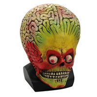 Halloween Mask Attacks Martian Soldie Halloween Mask Full Head Latex Scary Alien Brain Party Mask Ufo Mars Cosplay Costume Props