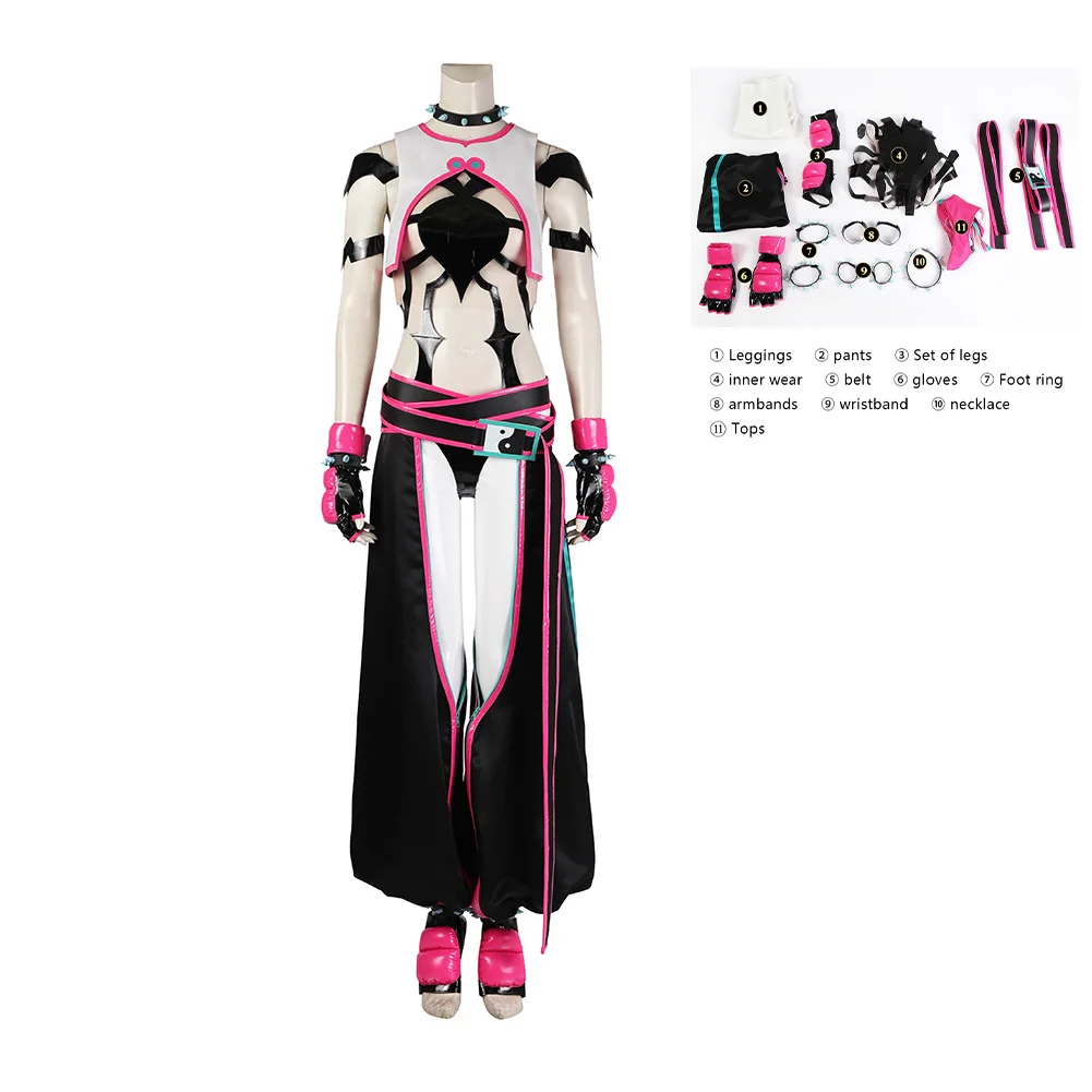 

Fantasia Juri Cosplay Costume Anime Fighter Disguise Women Clothing Halloween Carnival Party Suit