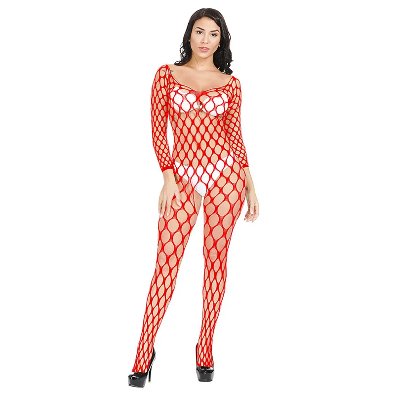 Hot Sexy Bodystockings Women Mesh Fishnet Hollow Out Bodysuit Erotic Lingerie Open Crotch Babydoll Jumpsuit Sex Porno Costumes