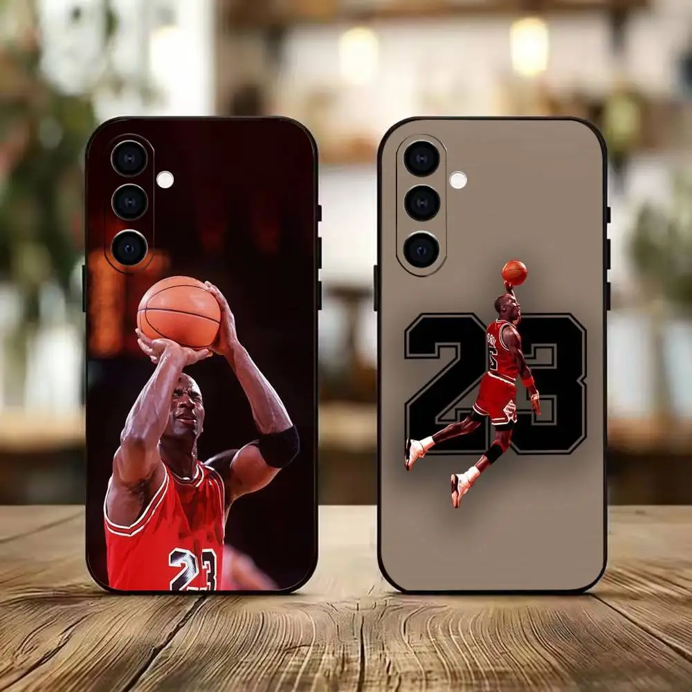 The GOAT Michael J-Jordan Schwarze weiche Silikon-Handyhülle für Samsung A73 20,21,22,31,32,52,53,72