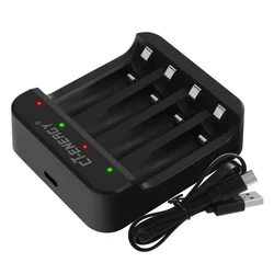 4 Slots 1.5V Smart Lithium Battery Fast Charger AA / AAA Battery Lithium Battery Charger With LED Indicator Charger With cable