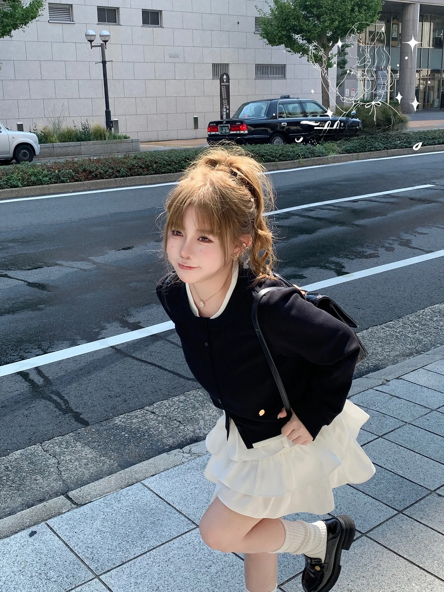 

Комплект из хлопковой юбки-миди и топа Fatfaaby Jelly: винтажный комплект с пышной юбкой в нежно-голубом и черном цветах, модный женский повседневный комплект