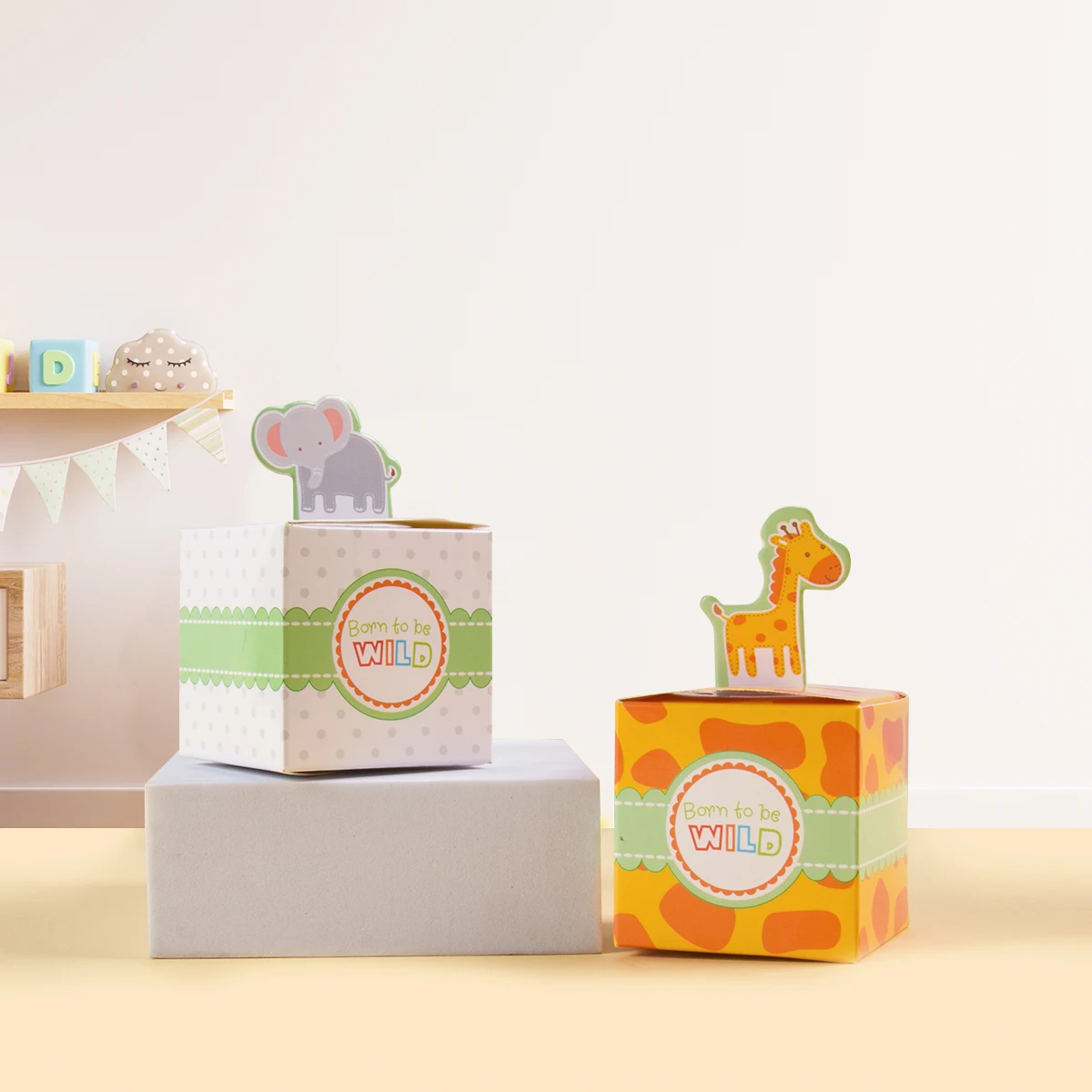 8pcs Wild One Animal Gift Boxes Monkey Tiger Safari Animal Candy Boxes Jungle Birthday Party Gift Packaging Box Kids Favors