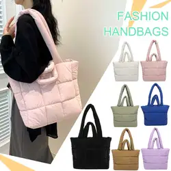 Kobiety Puffer Tote Bag Fashion Shoulder Bag Large Capacity Chic Hobo Bag Solid Color Soft Cloud Tote Bag Стильна дорожня сумка