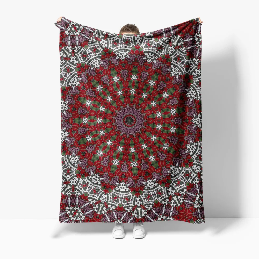 Bohemian Pattern Fleece Blanket Vintage Ethnic Kilim Rug Throw Blanket Decorative Sofa Bed Bedspread Home Decor