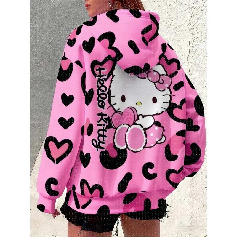 2026 nueva moda Otoño/Invierno artículo único mujer de moda usando Sudadera con capucha esencial Retro Y2k Hello Kitty Sudadera con capucha para niños