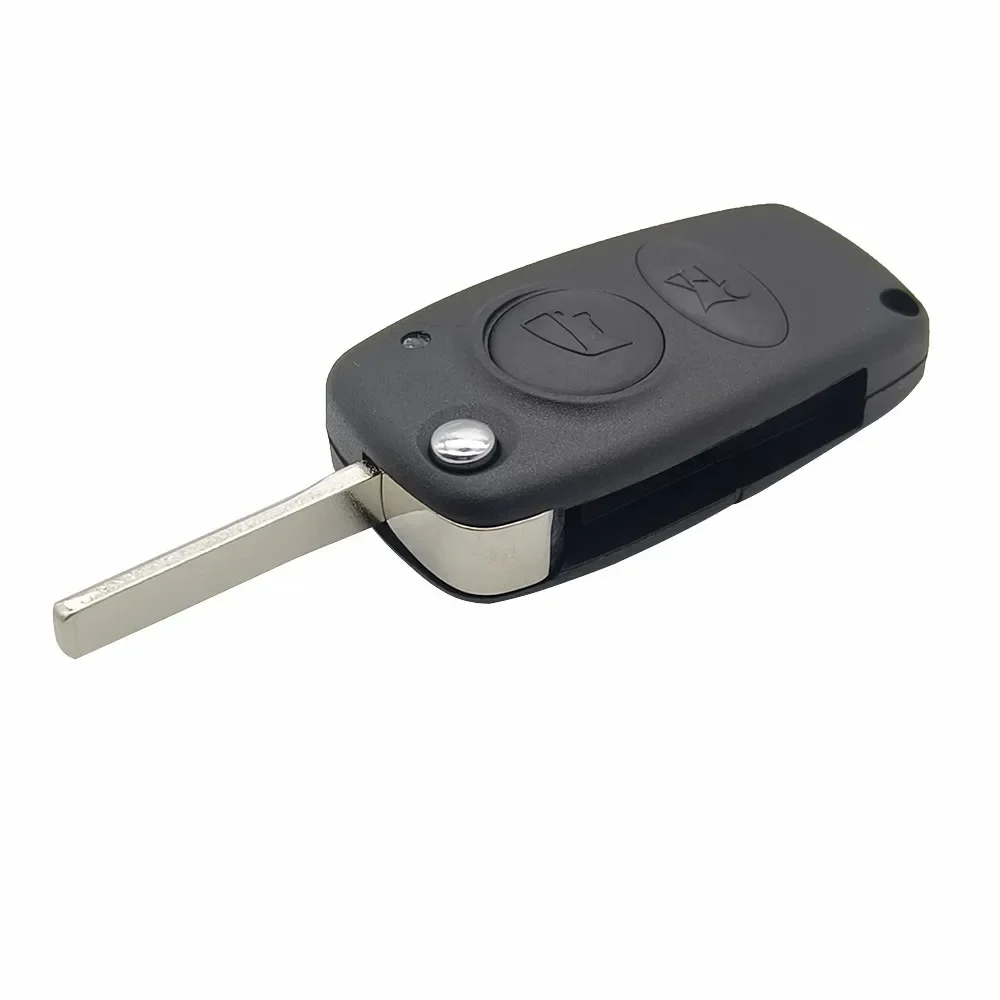 Cocockey wadah kunci jarak jauh lipat untuk Alfa Romeo Spider Brera 166 Radio 2 tombol kunci Flip Fob casing kunci mobil cangkang kunci tanpa potongan pisau