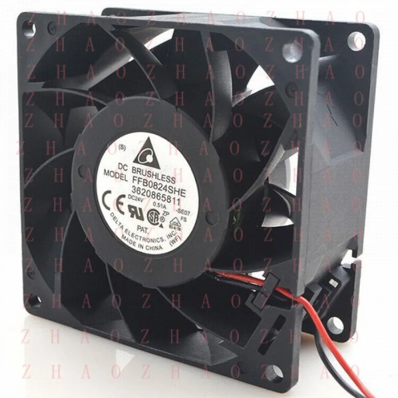 L+ for Delta FFB0824SHE MODEL -SE07 8038 24V 0.51A Industrial Cooling Fan