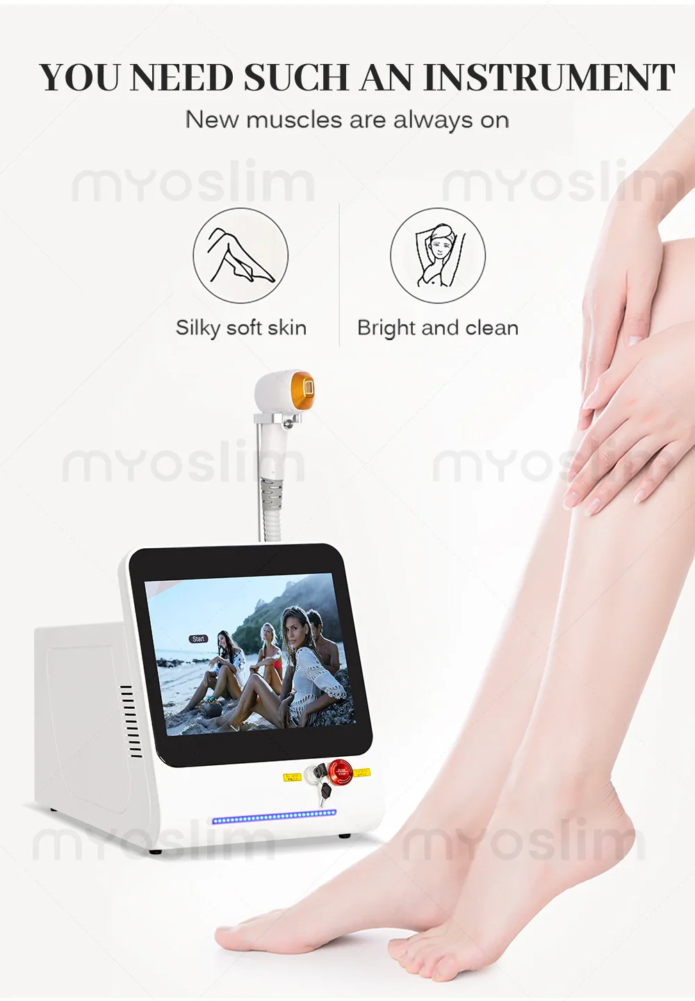 

3 Wavelength Diode Laser Permanent Hair Remove Fast Depilation Painfree Follicle Penetration Skin Rejuvenation Device 4000W CE