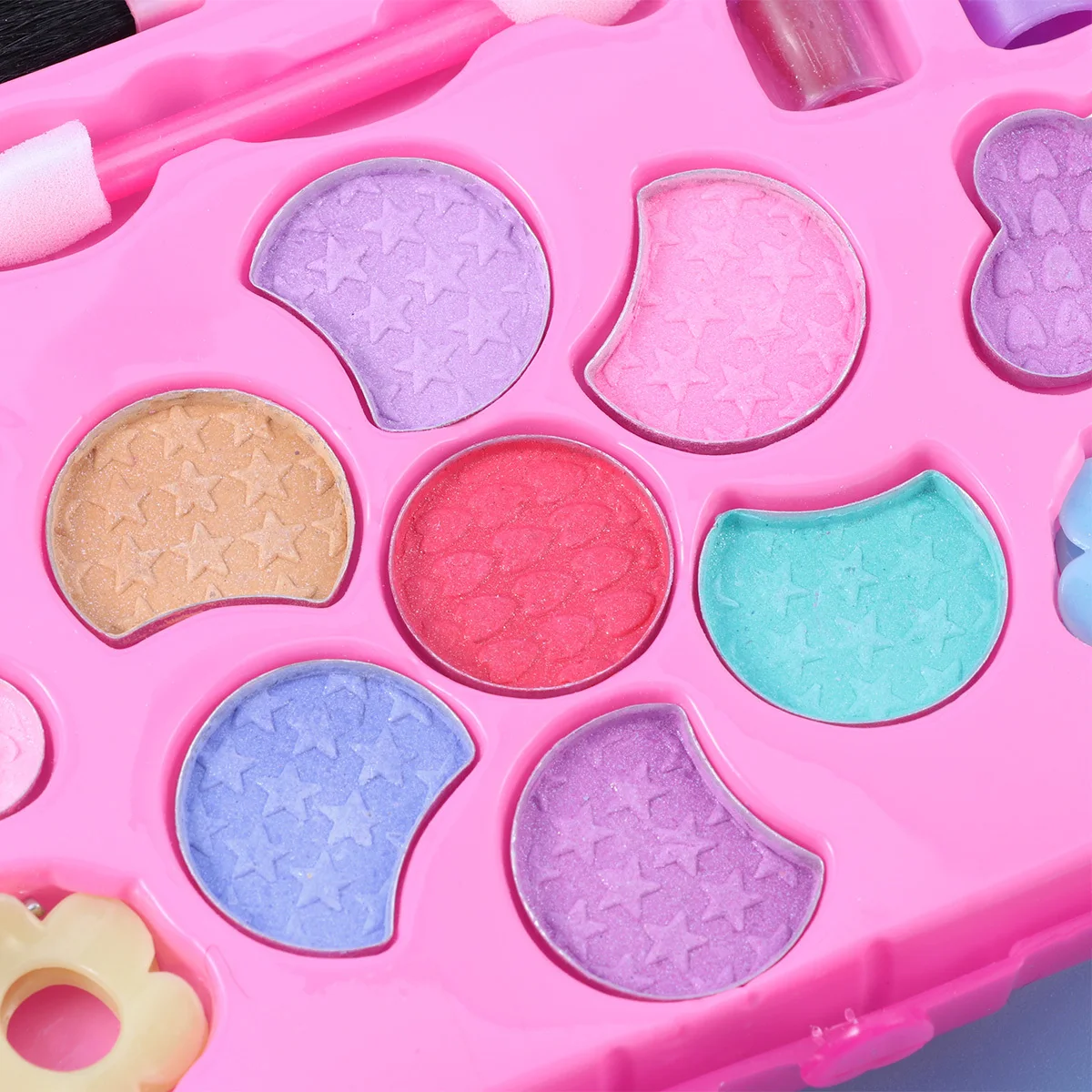 

Children'S Makeup Set For Girls Kids Travel Vanity Case With Realistic Design Plastic Kit, Eco-Friendly Washable Makeup