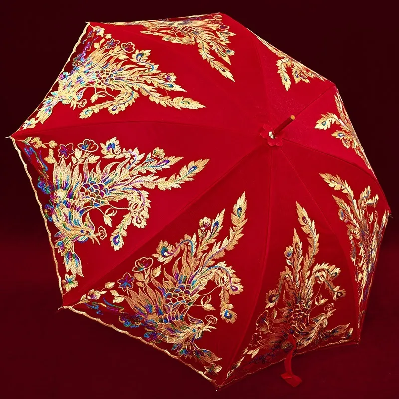 Wedding Red  Bridal Umbrella Chinese WelcomeDowry Pick Up Marriage Happy Umbrella Wedding