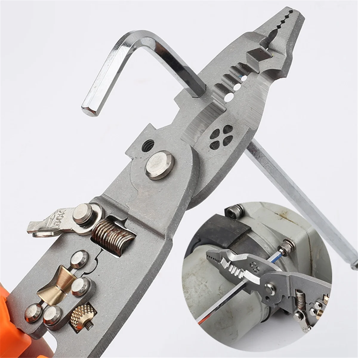 21 Copper Wheel Multifunctional Wire Stripping Pliers for Wire Splitting,Peeling,Pressing,Winding,Electrician Wire Split