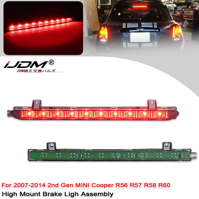Luz de freno LED trasera de montaje alto para Mini Cooper Mini 2006-2013 R56 / Mini R60 2010-2016 63257221834