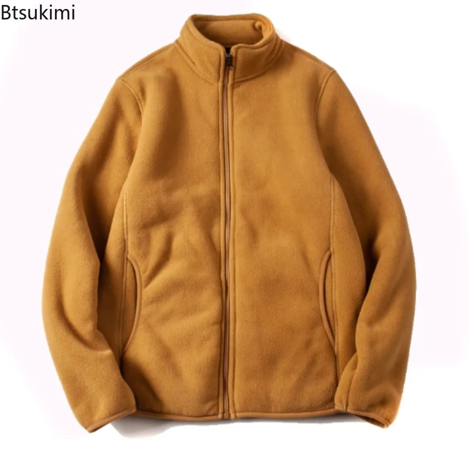 

New 2025 Autumn and Winter Men's Fleece Jacket Imitation Lamb Fleece Thick Warm Hoodie Fashionable Solid Color Warm Jacketcoat