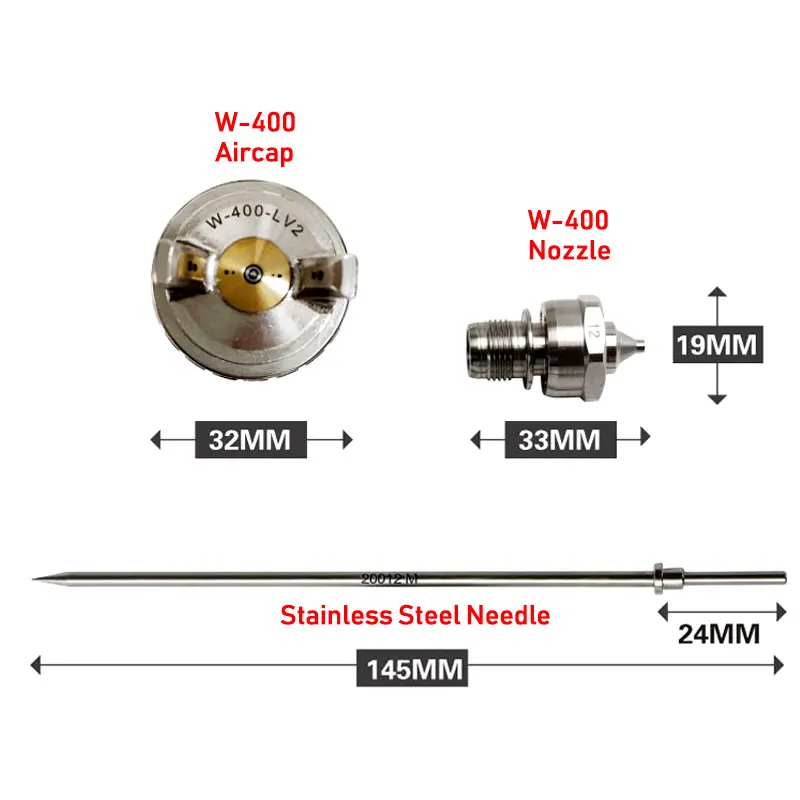 W-400 WS-400 LS-400 Air Power Spray Gun Parts Kit Nozzle Needle Aircap Set Accessories For Japan Anest Iwata Paint Spray Gun