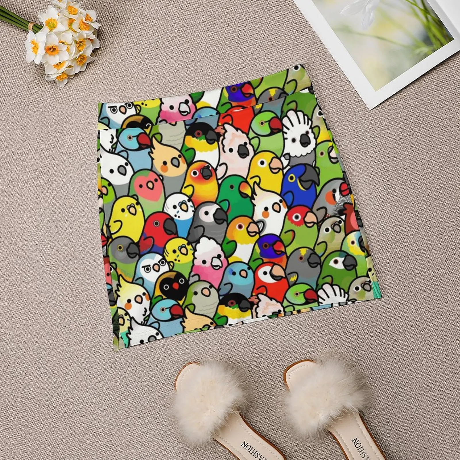 Everybirdy Patroon Rokken Vrouw Mode 2022 Broek Rok Mini Rokken Kantoor Korte Rok Valkparkiet Kaketoe Lineolated Parkiet