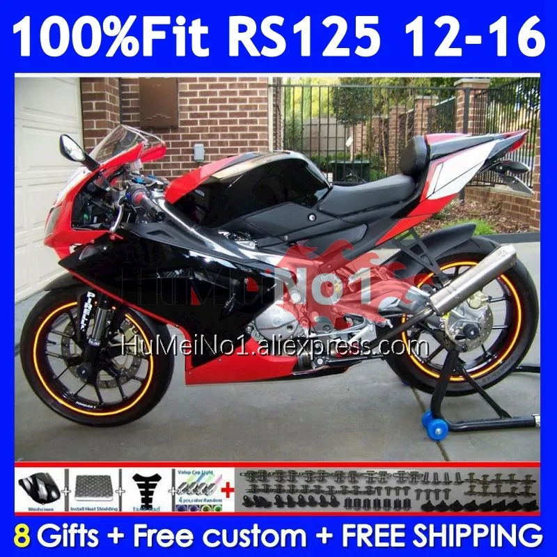 Injection Kit For Aprilia RS-125 RSV125 R RS125 Red black 12 13 14 15 16 313No.111 RS 125 2012 2013 2014 2015 2016 OEM Fairing