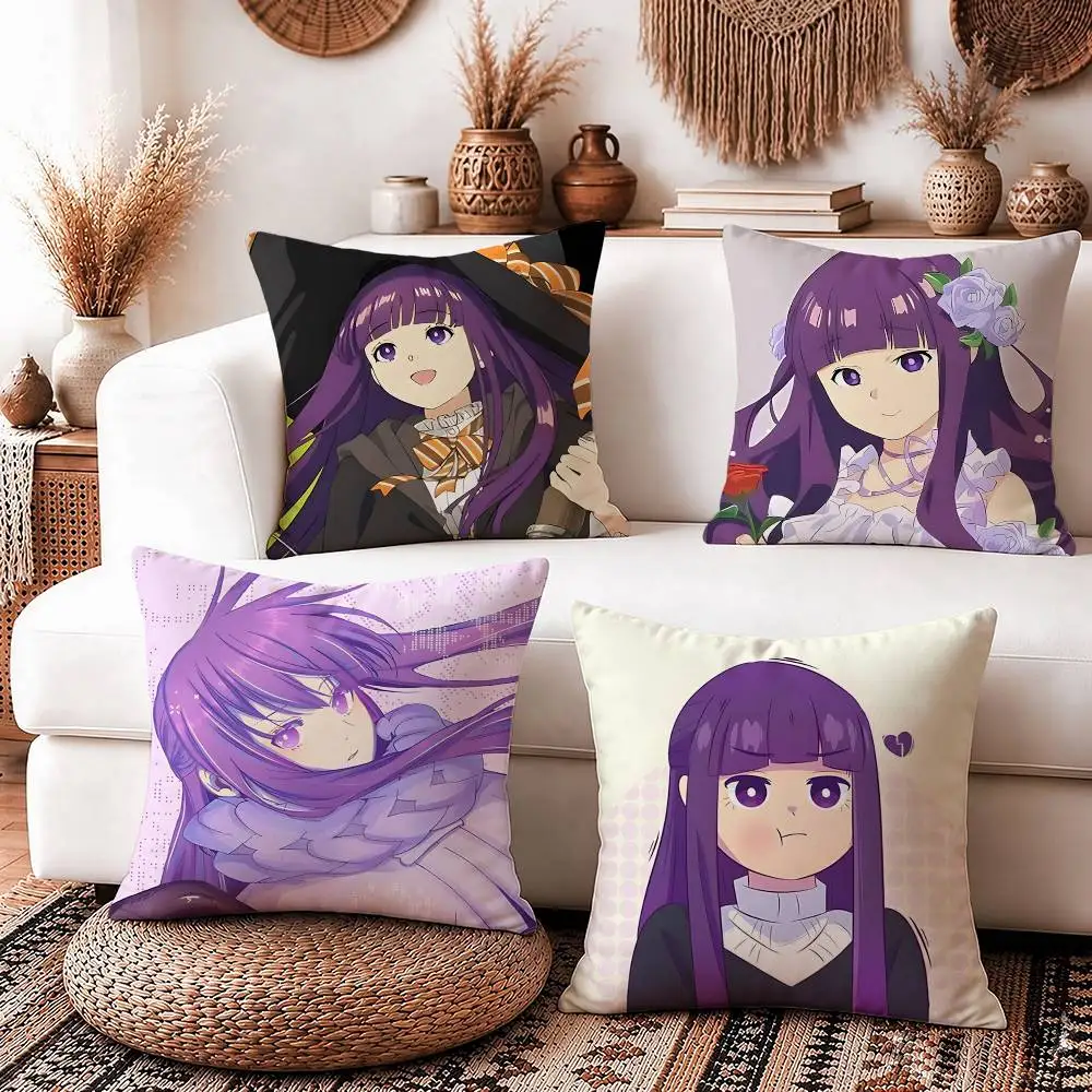F-Fern-chan Anime F-Frieren Square Sofa Pillow Cover Solid Color Living Room Home Decor Cushion Case