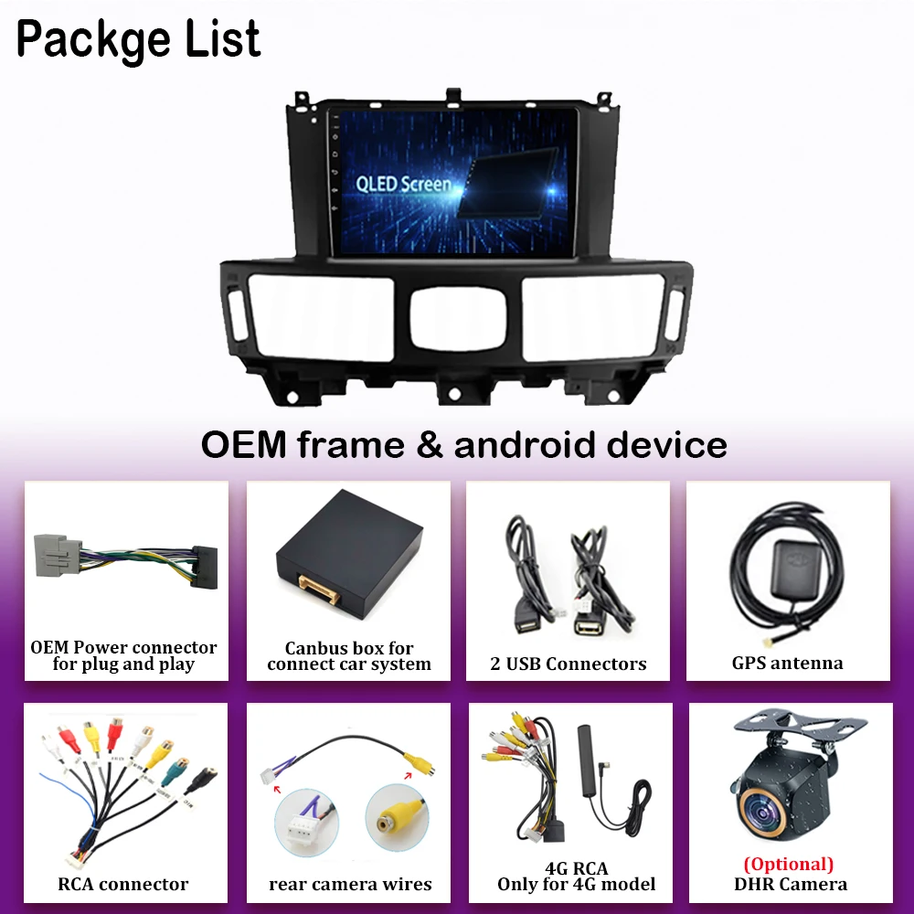 Android 13 Auto per Infiniti Q70 Q70L M25 M35 M37 M56 2013-2018 navigazione GPS Auto Radio lettore multimediale No 2din DVD Dash Cam