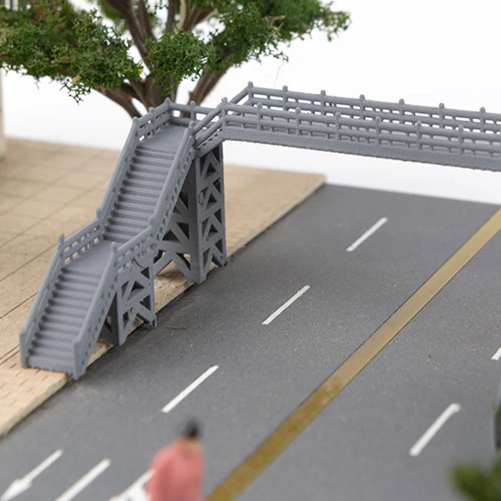 MINI Footbridge รุ่น ABS วัสดุที่สมจริงทิวทัศน์ตารางทรายอุปกรณ์เสริมรถไฟชุดตกแต่งบ้านของขวัญสําหรับเพื่อน