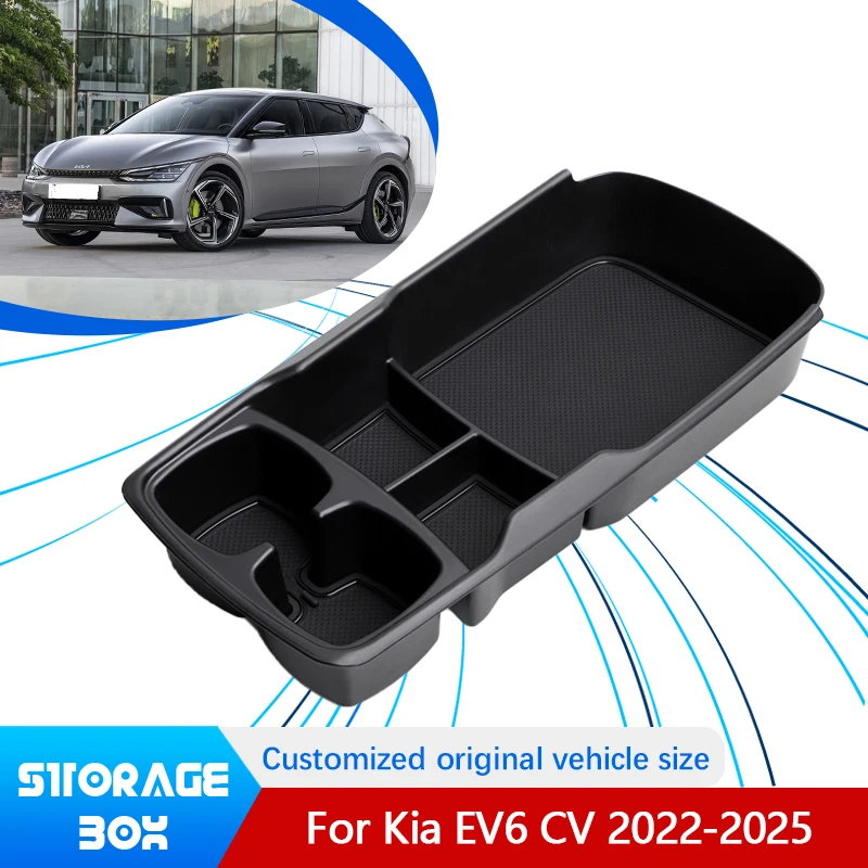 

For Kia EV6 CV 2022 2023 2024 2025 Armrest Box Car Supplies Center Console Interior Modification Storage Auto Tools Accessories