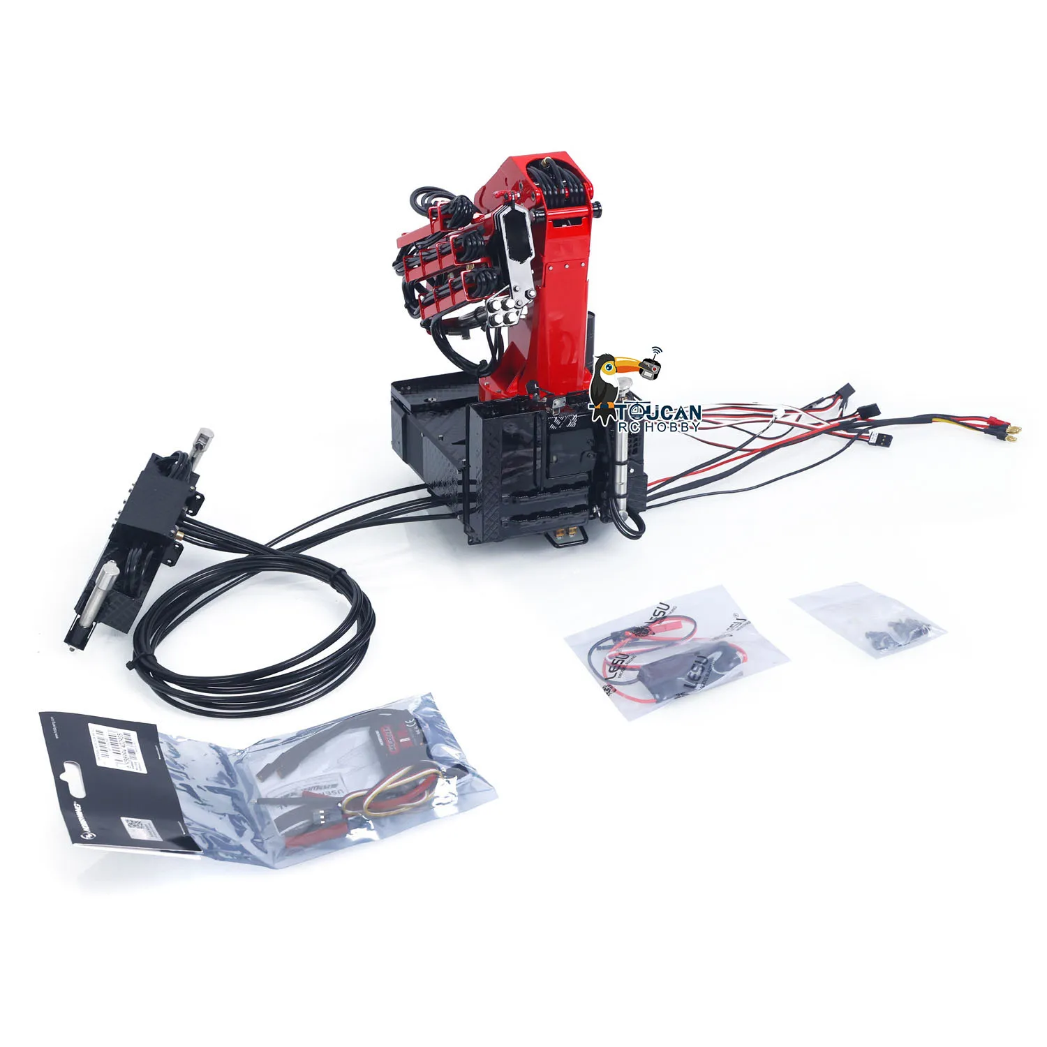 

LESU 1/14 Hydraulic Crane RTR Model Painted Red For DIY RC Tractor Truck Remote Control Trailer Toys For Adults TH19711-SMT5