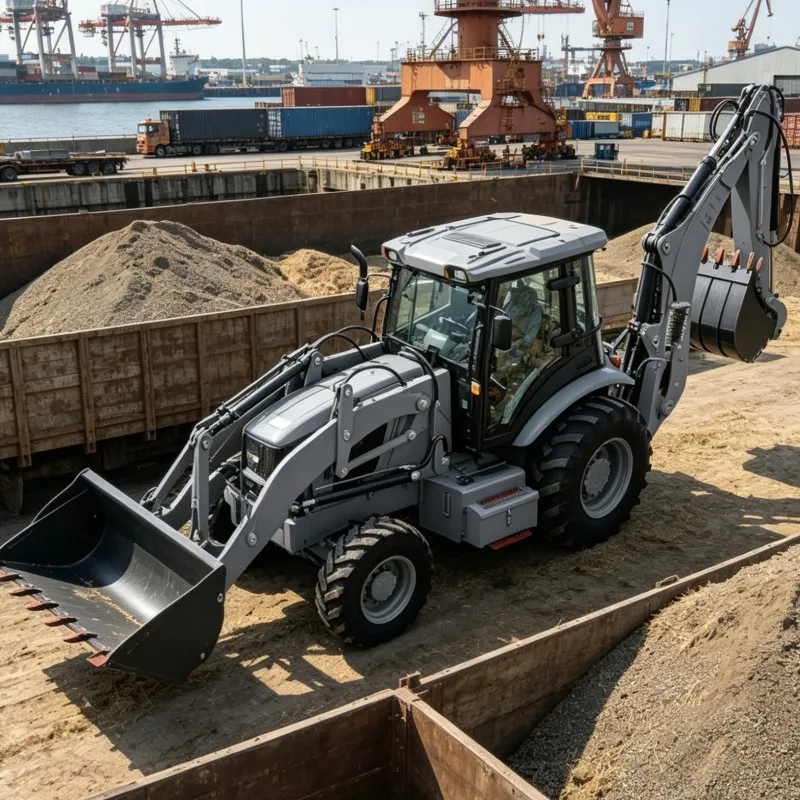 Tractor Loader Backhoe Agricultural Machinery 4x4 Wheel Drive Earthmoving Tool Heavy Duty Hydraulic For Road Construction