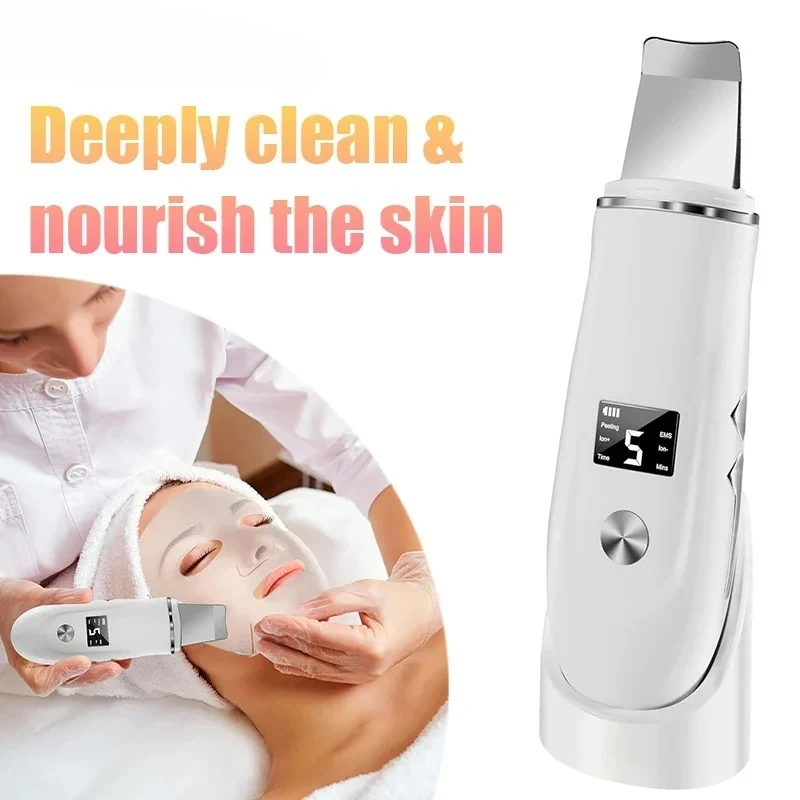 超音波ピーリングリムーバーにきび顔の皮膚スクラバー顔シャベル深い除去毛穴にきび EMS リフトスキンケアクリーニングツール