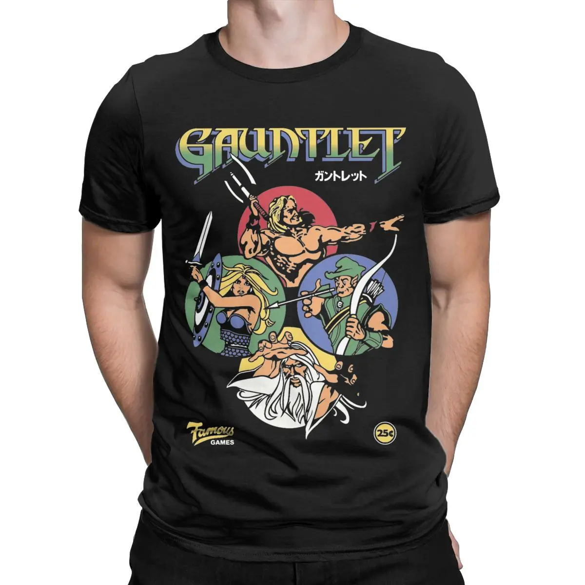 Gauntlet Retro Vintage Arcade Gaming T-Shirts for Men Hipster Cotton Tees O Neck Short Sleeve T Shirts Summer Tops